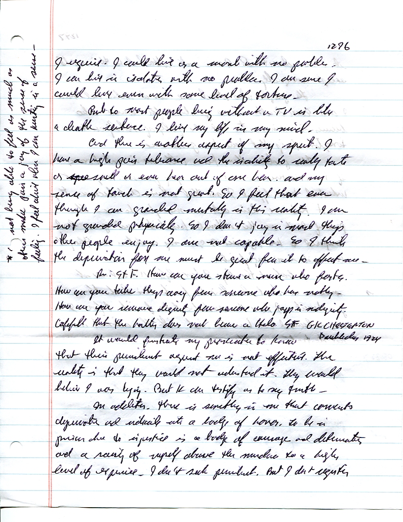 Dr John WorldPeace 2008 Prison Journal